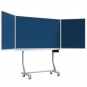 Klapp-Schiebetafel fahrbar, Mittelfläche 200x120 cm, Stahlemaille blau 